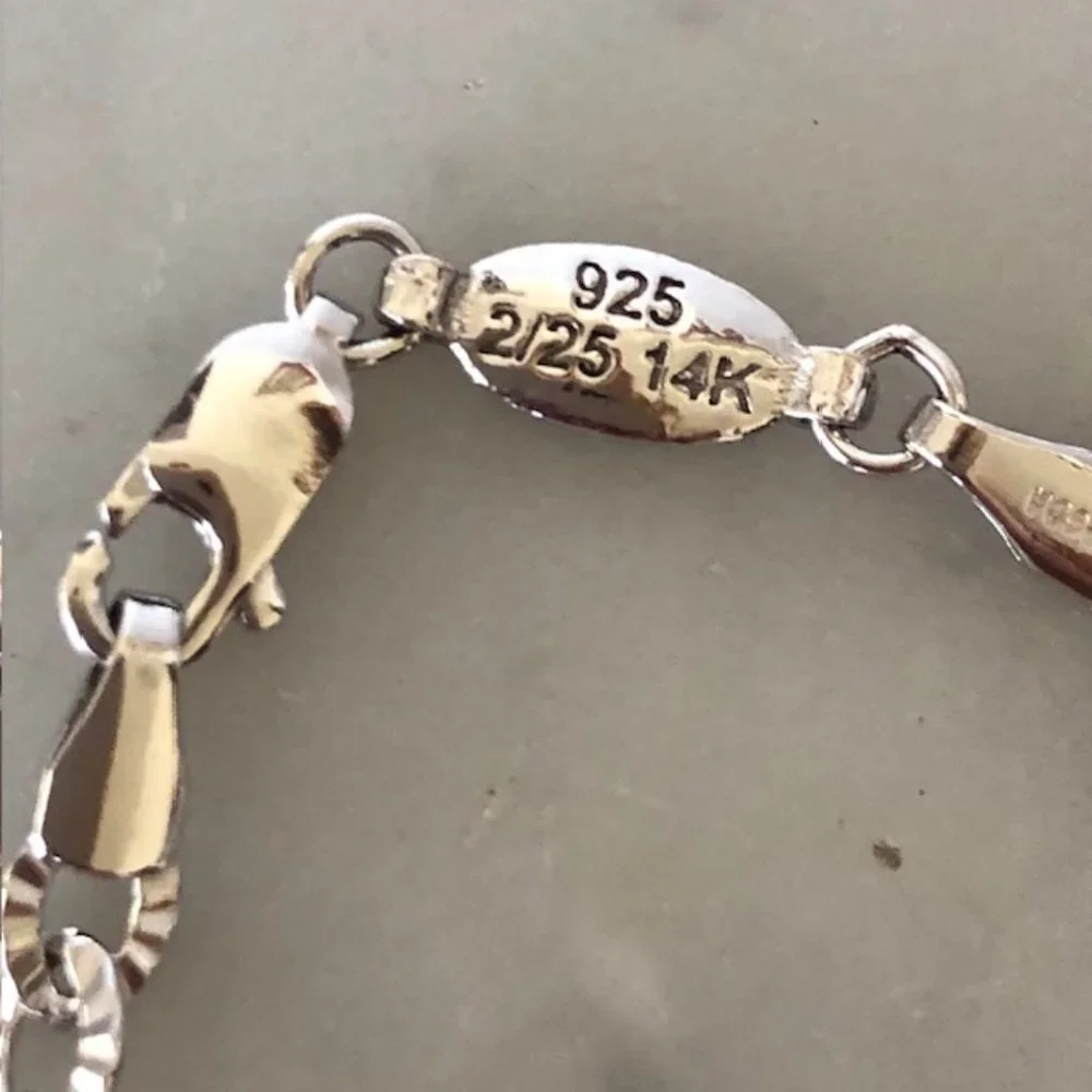 PIERCING PAGODA Italian Silver Bracelet Heart Keyhole Rhinestone Charm